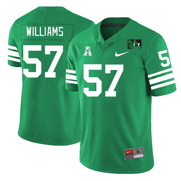 Men #57 Austin Williams North Texas Mean Green 2023 College Football Jerseys Stitched-Green